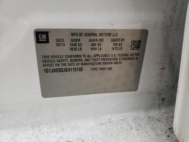 1G1JA6SG3E4110192 - 2014 CHEVROLET SONIC LS WHITE photo 12