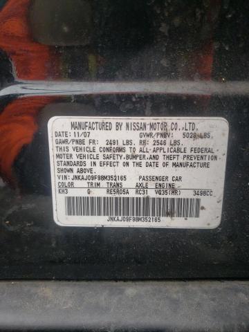 JNKAJ09F98M352165 - 2008 INFINITI EX35 BASE Սև լուսանկար 13