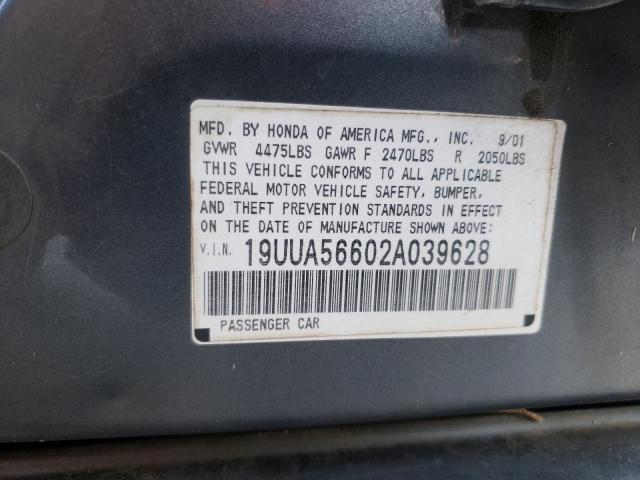 19UUA56602A039628 - 2002 ACURA 3.2TL GRAY photo 12