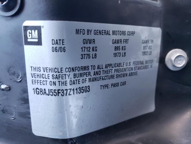 1G8AJ55F37Z113503 - 2007 SATURN ION LEVEL TAN photo 12