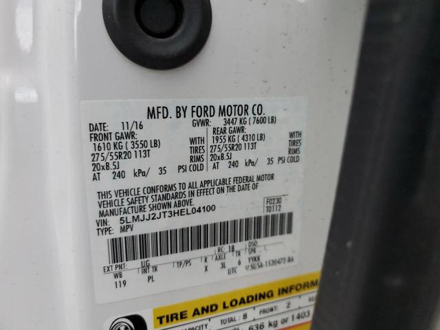 5LMJJ2JT3HEL04100 - 2017 LINCOLN NAVIGATOR WHITE photo 14