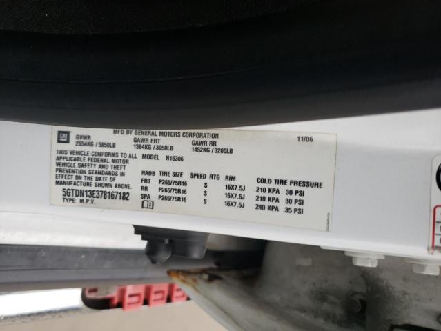 5GTDN13E378167182 - 2007 HUMMER H3 WHITE photo 13