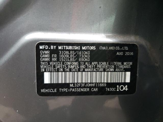 ML32F3FJ0HHF11669 - 2017 MITSUBISHI MIRAGE G4 GRAY photo 12