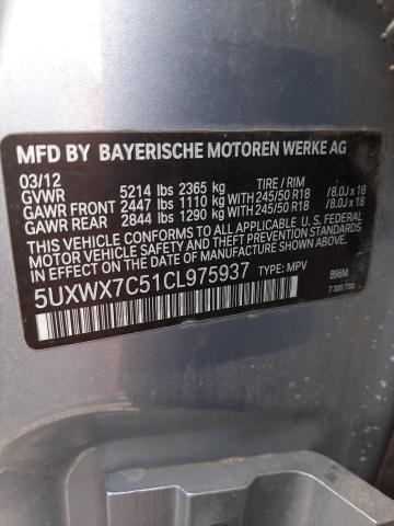 5UXWX7C51CL975937 - 2012 BMW X3 XDRIVE3 SILVER photo 13