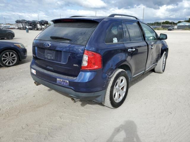 2FMDK3JC7BBA67942 - 2011 FORD EDGE SEL BLUE photo 3