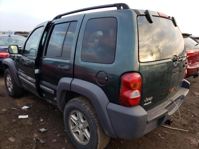 1J4GL48K73W600383 - 2003 JEEP LIBERRTY GREEN photo 2