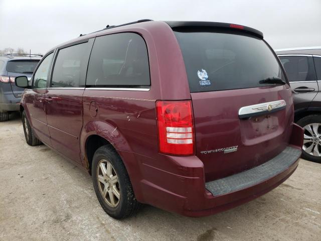 2A8HR54P58R777054 - 2008 CHRYSLER TOWN AND C MAROON photo 2