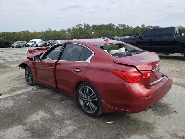 JN1AV7AP7GM490212 - 2016 INFINITI Q50 HYBRID RED photo 2