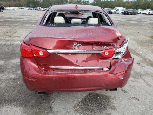 JN1AV7AP7GM490212 - 2016 INFINITI Q50 HYBRID RED photo 6