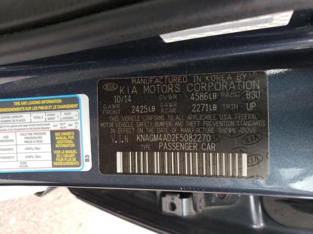 KNAGM4AD2F5082270 - 2015 KIA OPTIMA HYB BLUE photo 10