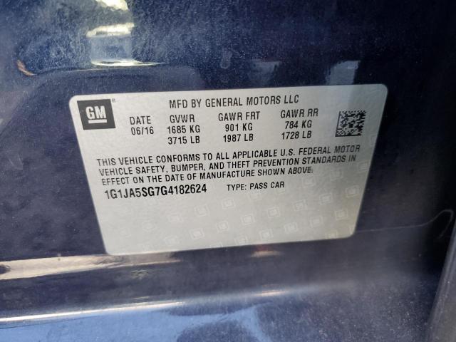 1G1JA5SG7G4182624 - 2016 CHEVROLET SONIC LS BLACK photo 12