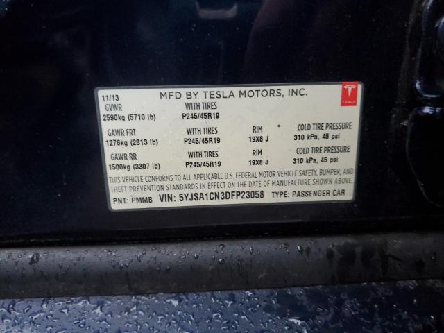 5YJSA1CN3DFP23058 - 2013 TESLA MODEL S ლურჯი ფოტო 12