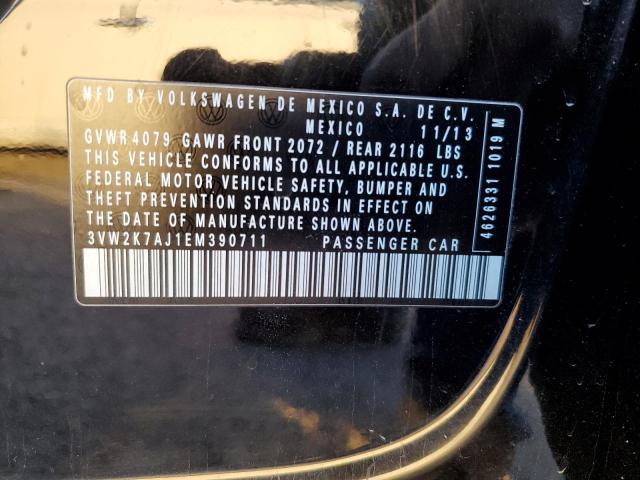 3VW2K7AJ1EM390711 - 2014 VOLKSWAGEN JETTA BASE BLUE photo 12