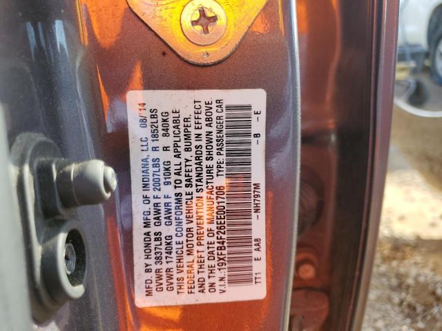 19XFB4F26EE001706 - 2014 HONDA CIVIC HYBR GRAY photo 13