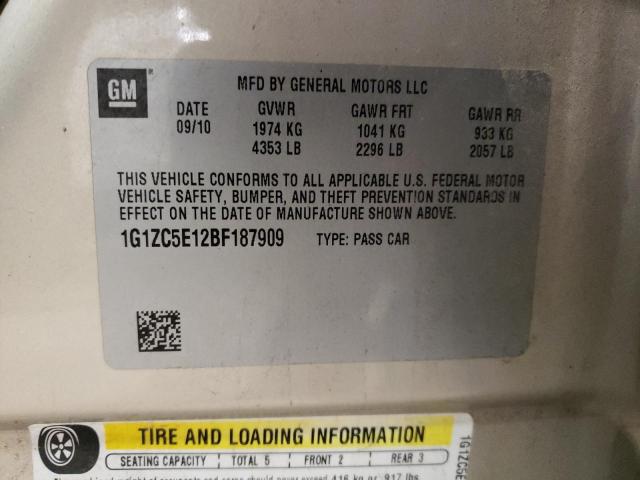 1G1ZC5E12BF187909 - 2011 CHEVROLET MALIBU 1LT 金色 照片 12