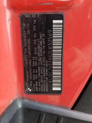 4USCN33462LK52569 - 2002 BMW Z3 2.5 RED photo 12