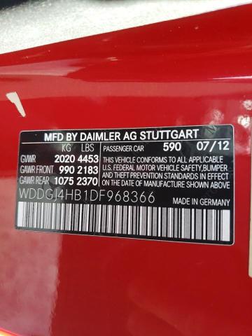 WDDGJ4HB1DF968366 - 2013 MERCEDES-BENZ C 250 RED photo 12