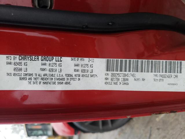 2B3CM5CT2BH517451 - 2011 DODGE CHARGER R/ RED photo 12