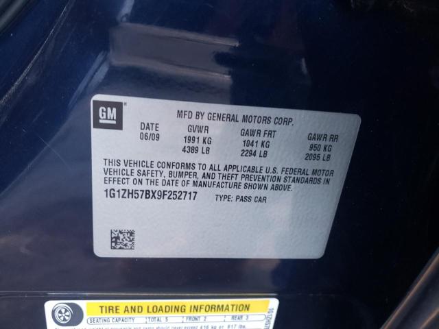 1G1ZH57BX9F252717 - 2009 CHEVROLET MALIBU 1LT 黑色 照片 12