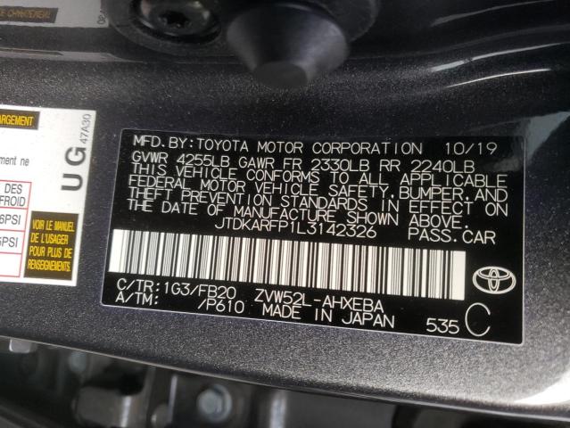 JTDKARFP1L3142326 - 2020 TOYOTA PRIUS PRIM 石墨色 照片 12