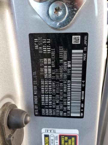 JHLRW2H8XKX000029 - 2019 HONDA CR-V EXL SILVER photo 13