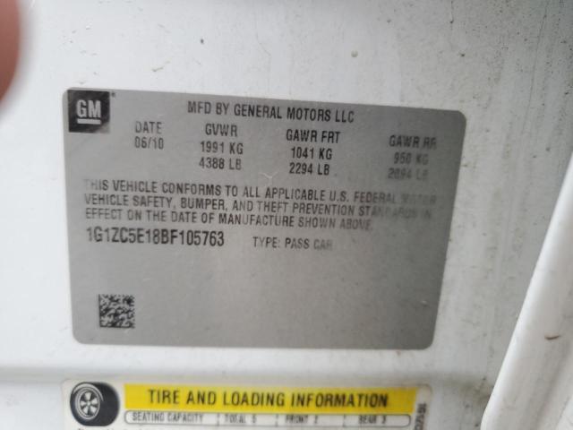 1G1ZC5E18BF105763 - 2011 CHEVROLET MALIBU 1LT 白色 照片 12
