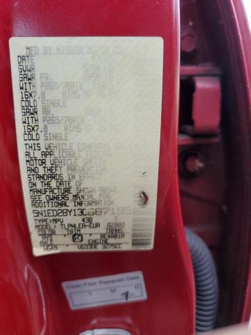 5N1ED28Y13C687195 - 2003 NISSAN XTERRA RED photo 13