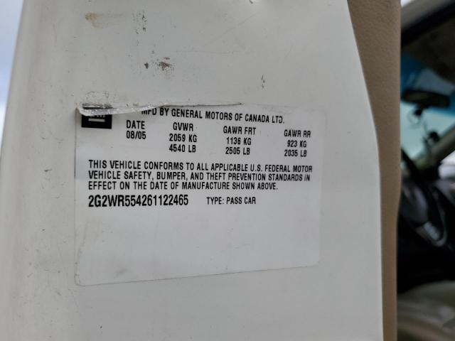 2G2WR554261122465 - 2006 PONTIAC GRAND PRIX თეთრი ფოტო 12