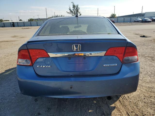 JHMFA3F24AS003375 - 2010 HONDA CIVIC HYBR BLUE photo 6