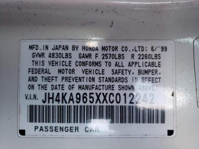 JH4KA965XXC012242 - 1999 ACURA 3.5RL WHITE photo 13