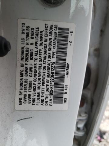 19XFB2F92DE012279 - 2013 HONDA CIVIC EXL 白色 照片 12