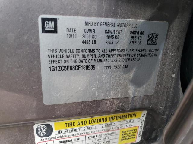 1G1ZC5E08CF180939 - 2012 CHEVROLET MALIBU 1LT 石墨色 照片 12