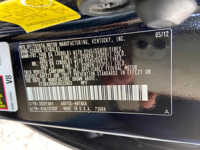 4T3BA3BB6CU033803 - 2012 TOYOTA VENZA LE BLACK photo 11