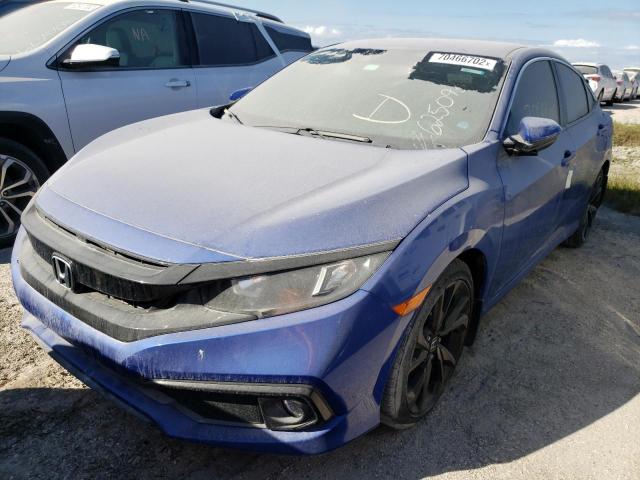 19XFC2F89KE045166 - 2019 HONDA CIVIC SPOR BLUE photo 2