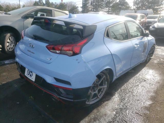 KMHT36AH8NU011481 - 2022 HYUNDAI VELOSTER N BLUE photo 4