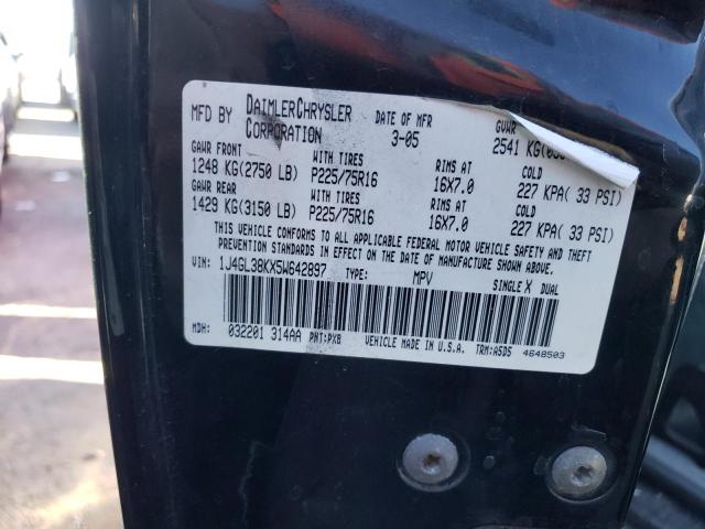 1J4GL38KX5W642897 - 2005 JEEP LIBERTY RE BLACK photo 12