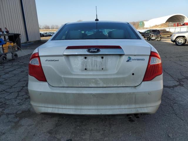 3FADP0L35BR110456 - 2011 FORD FUSION HYB WHITE photo 6