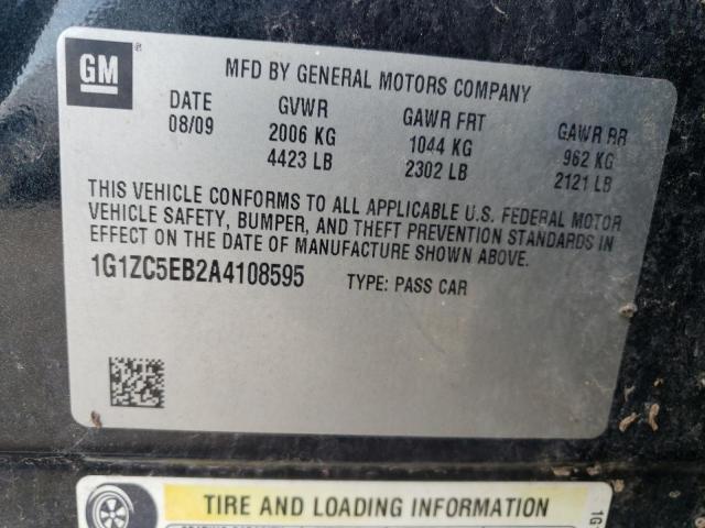 1G1ZC5EB2A4108595 - 2010 CHEVROLET MALIBU 1LT 黑色 照片 12