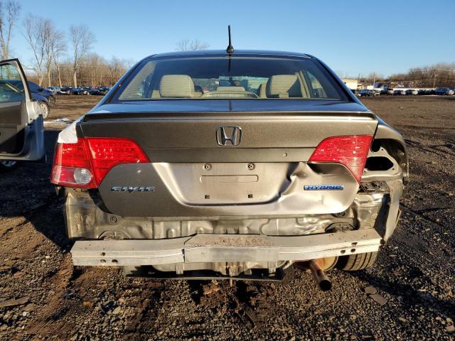 JHMFA36207S008792 - 2007 HONDA CIVIC HYBR GRAY photo 6