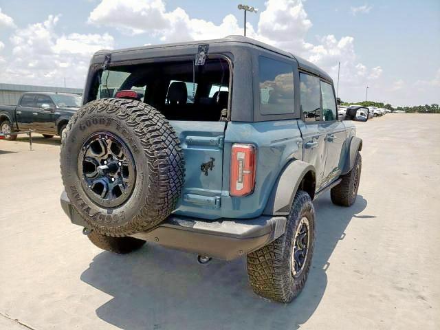 1FMEE5EP3MLA40437 - 2021 FORD BRONCO FIR BLUE photo 4