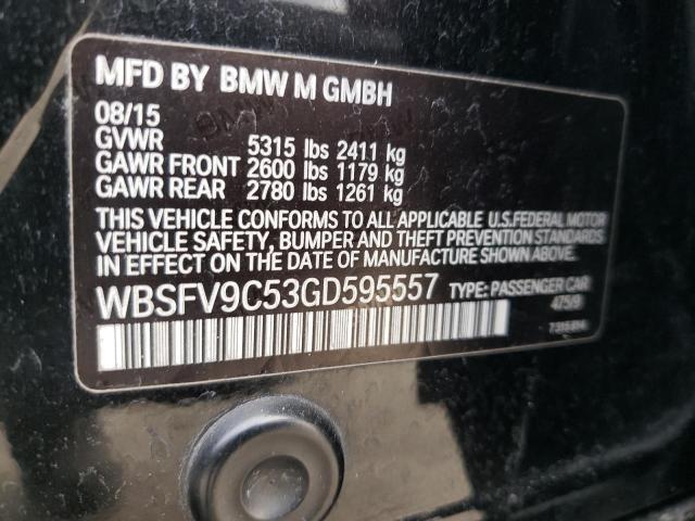 WBSFV9C53GD595557 - 2016 BMW M5 BLACK photo 13