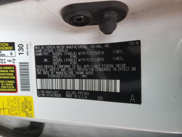 5TDXK3DC7FS554575 - 2015 TOYOTA SIENNA SPO WHITE photo 13