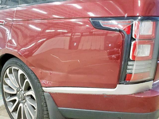 SALGV3EF1GA300528 - 2016 LAND ROVER RANGE ROVE BURGUNDY photo 9