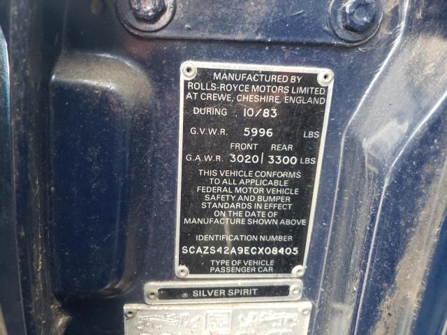 SCAZS42A9ECX08405 - 1984 ROLLS-ROYCE SILVER SPI Mavi foto 12