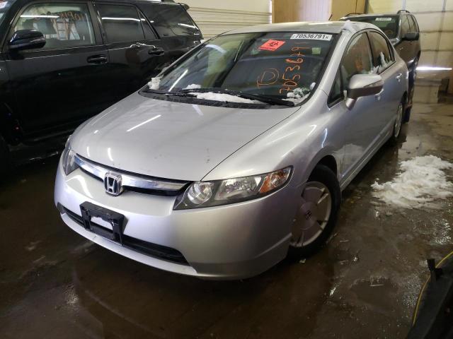 JHMFA36298S025866 - 2008 HONDA CIVIC HYBR SILVER photo 2