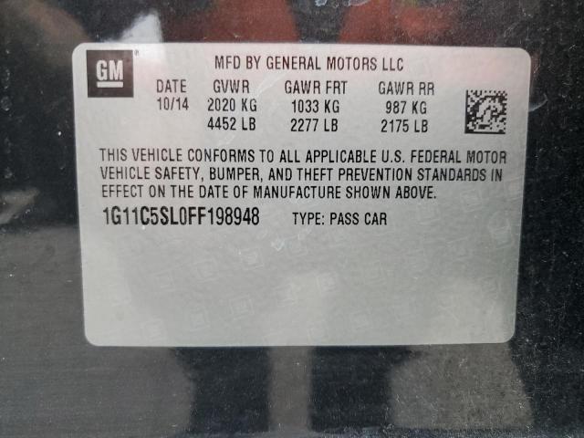 1G11C5SL0FF198948 - 2015 CHEVROLET MALIBU 1LT 黑色 照片 12