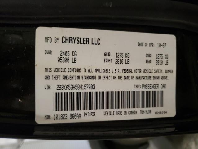 2B3KA53H58H157083 - 2008 DODGE CHARGER R/ BLACK photo 12