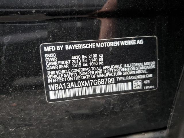 WBA13AL0XM7G68799 - 2021 BMW M235XI BLACK photo 12