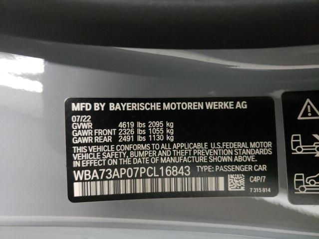 WBA73AP07PCL16843 - 2023 BMW 430XI GRAY photo 12