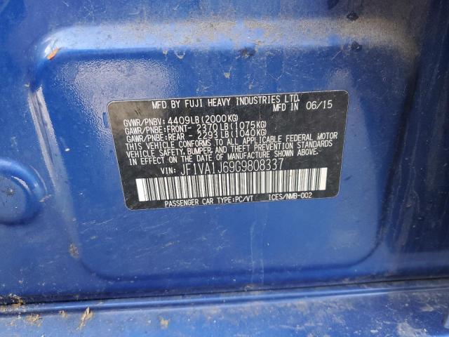 JF1VA1J69G9808337 - 2016 SUBARU WRX LIMITE BLUE photo 13